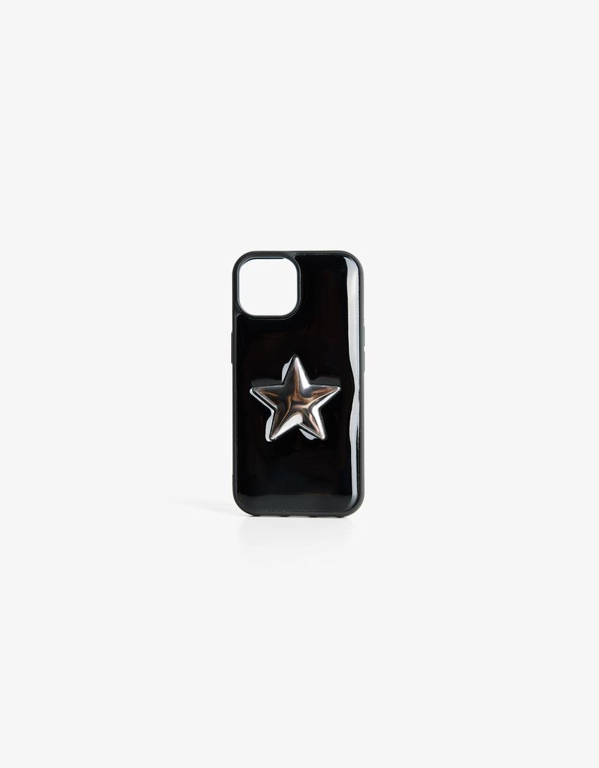 Funda móvil acolchada estrella-Negro-3