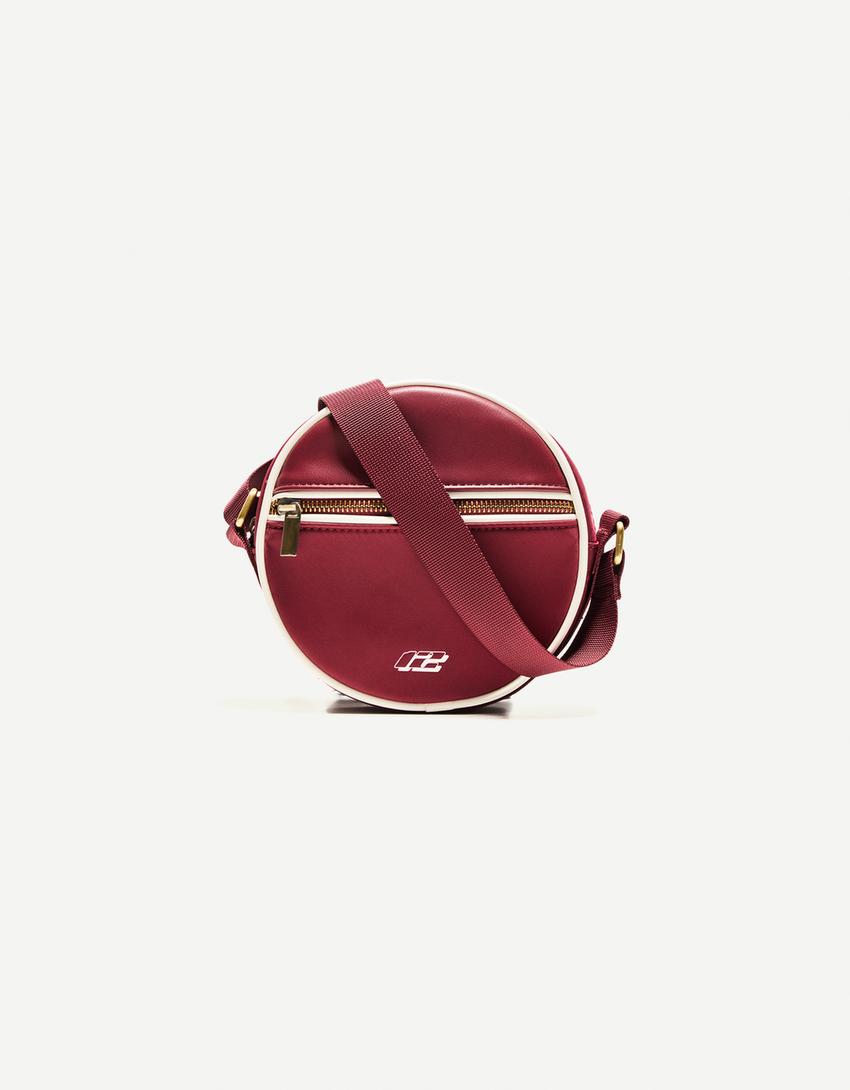 Runde sportliche Crossbody-Tasche-Bordeaux-3
