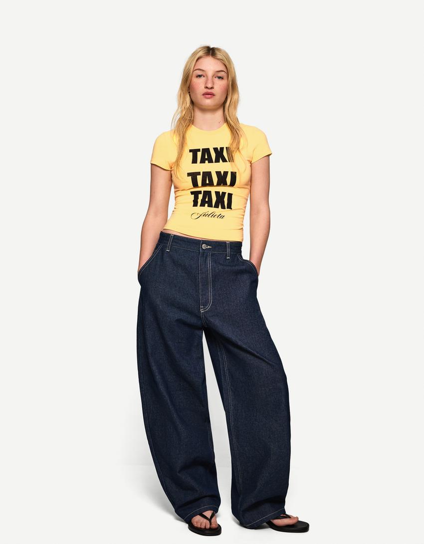 Camiseta Julieta manga corta print-Amarillo-2