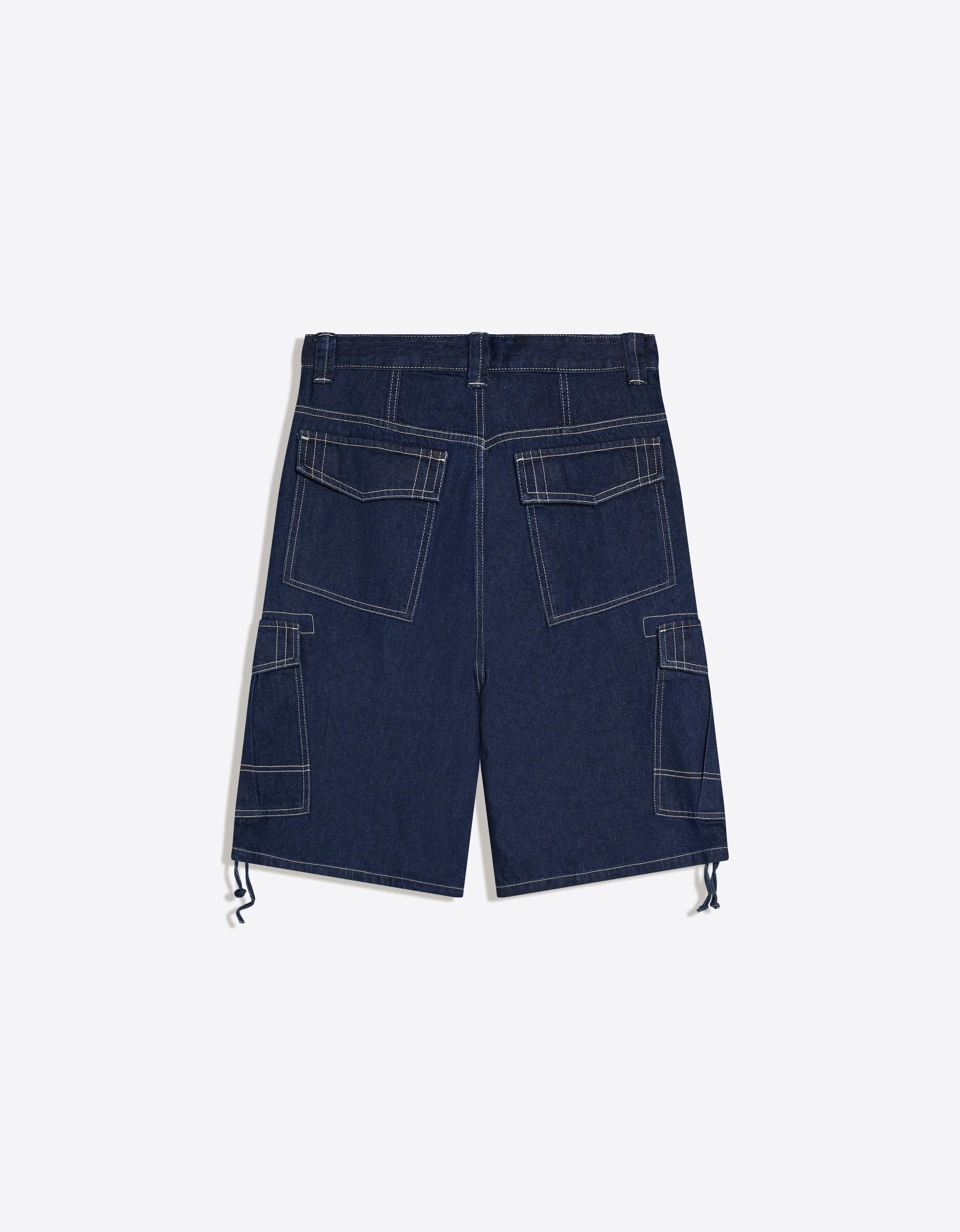 Bershka Kargo paraşüt denim bermuda