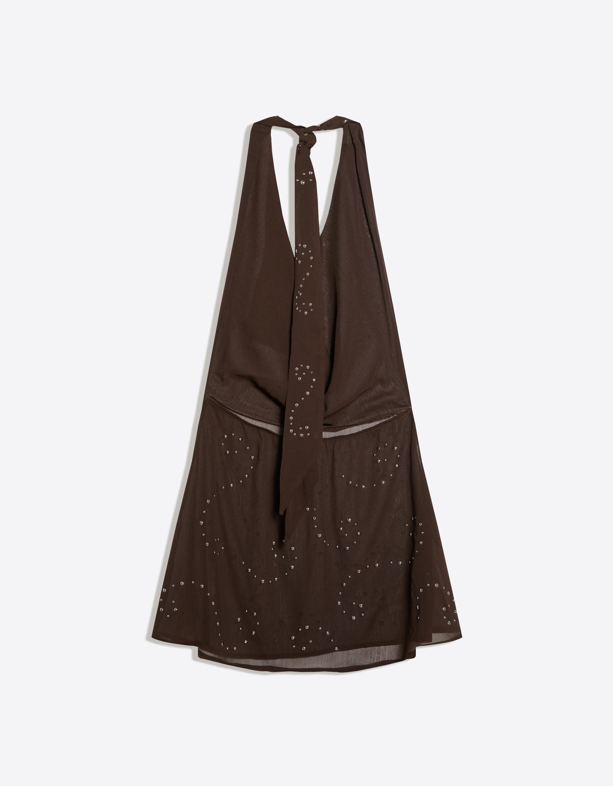 Zımbalı mini elbise - Görsel 4