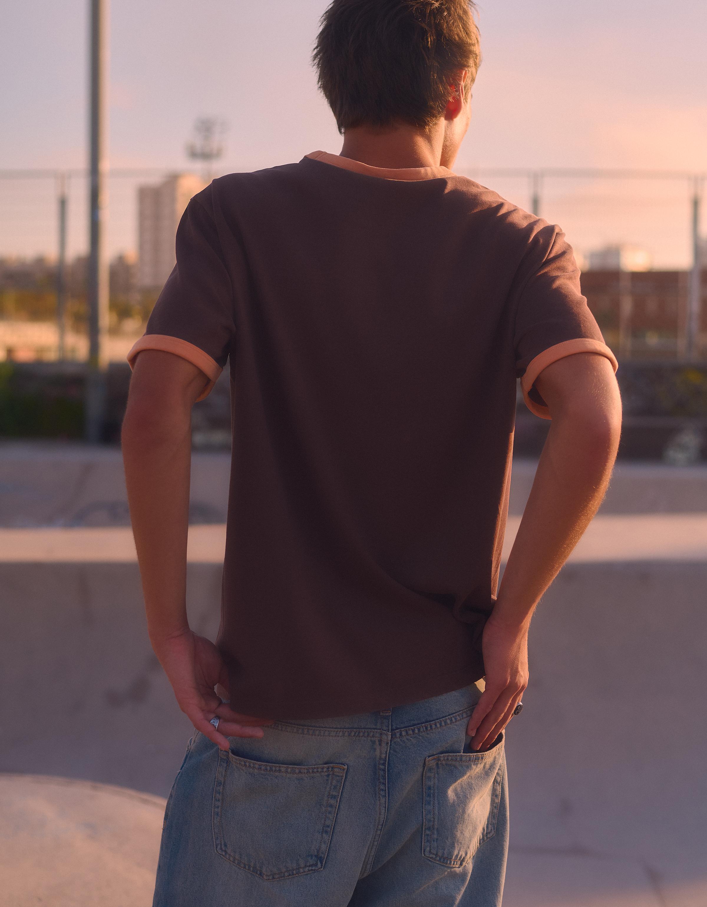 VOLCOM print ringer T-shirt — Brown