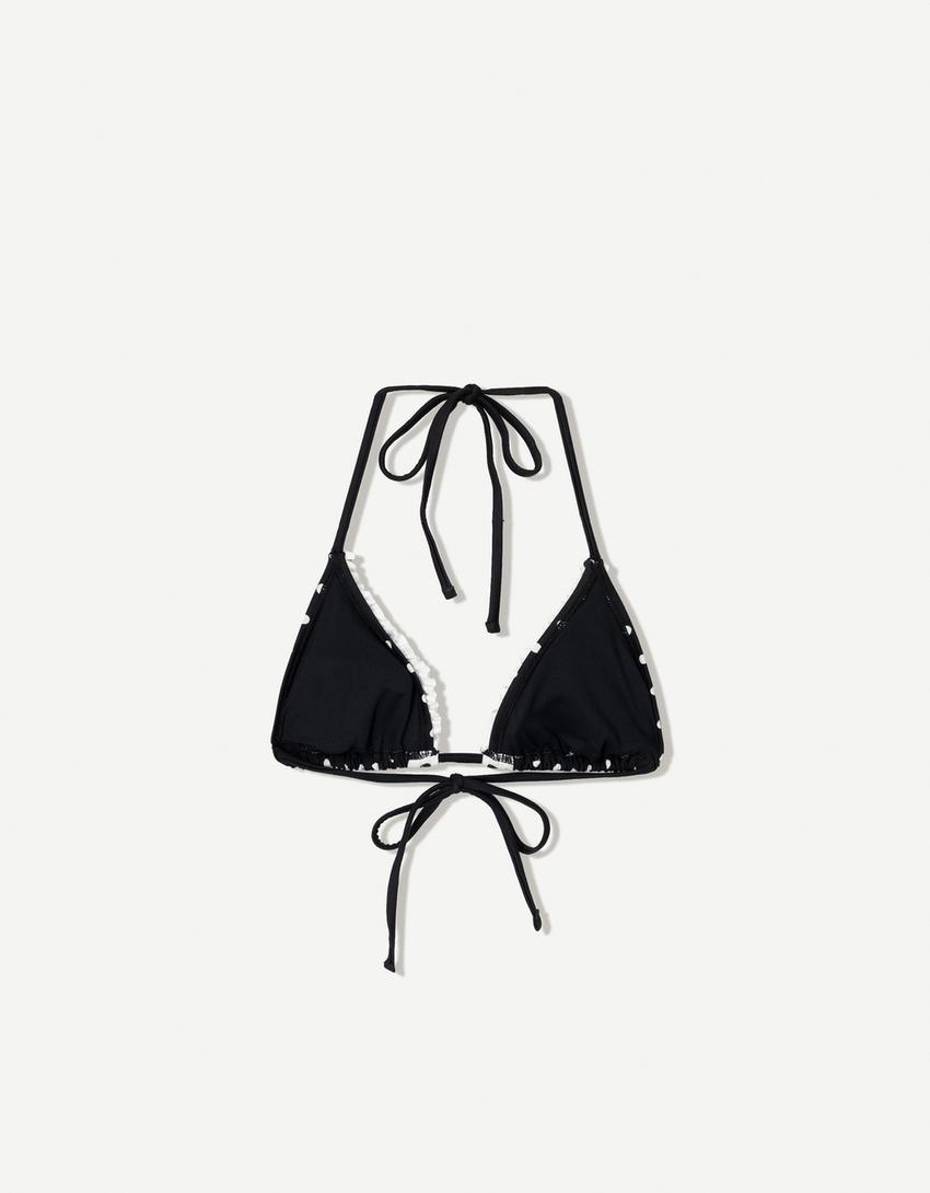 Bikini top-a tantoekin-Beltza