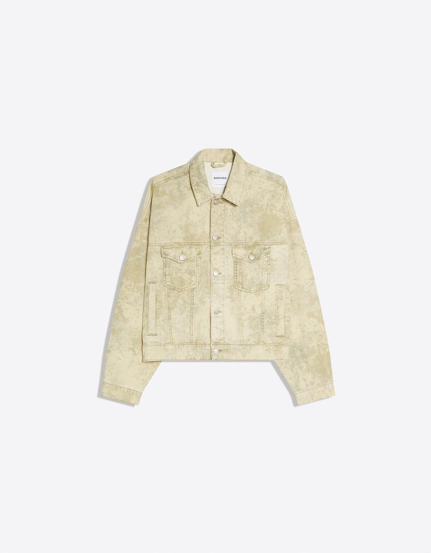 Cazadora denim print-Verde