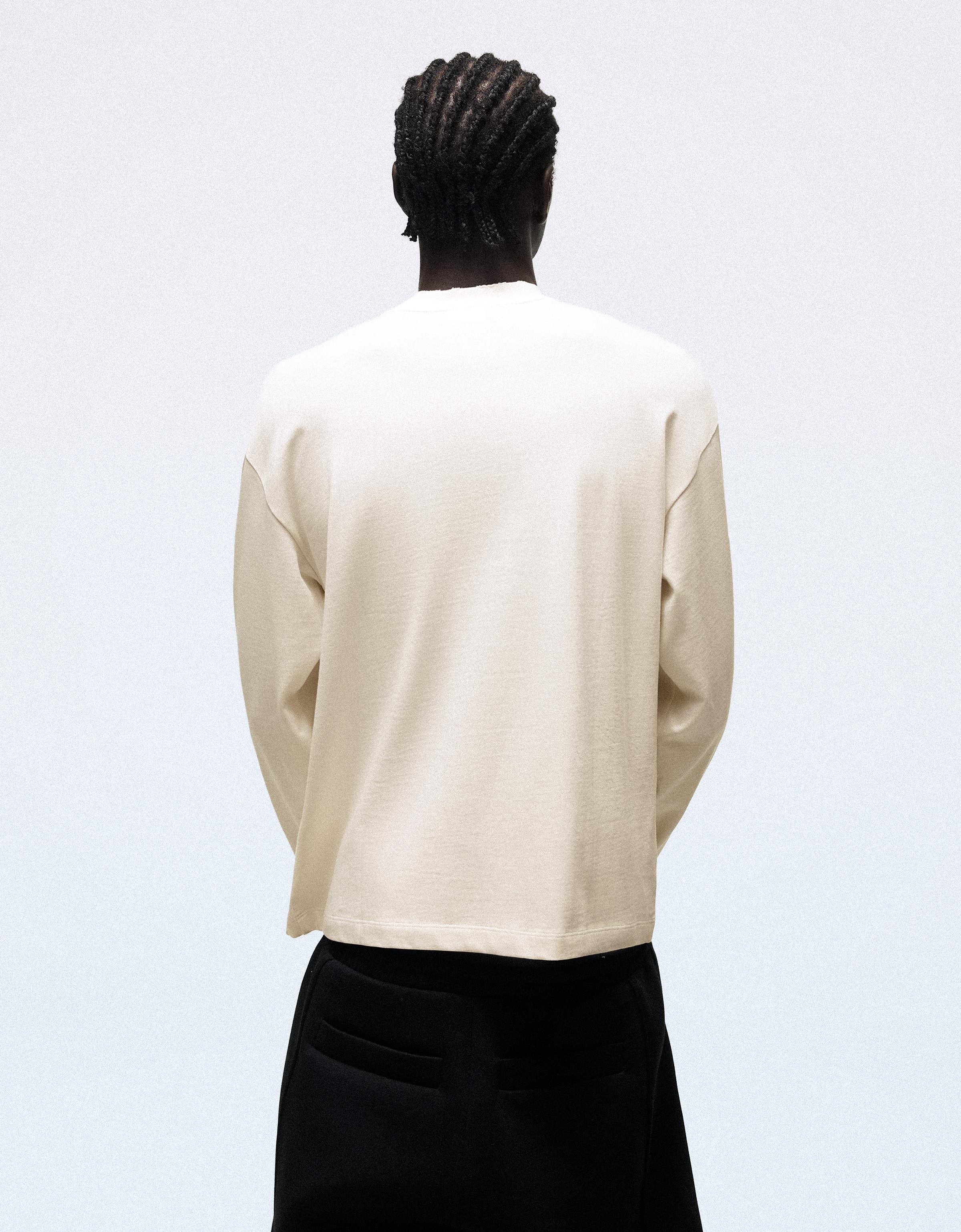 Stripe print long-sleeved T-shirt — Off white