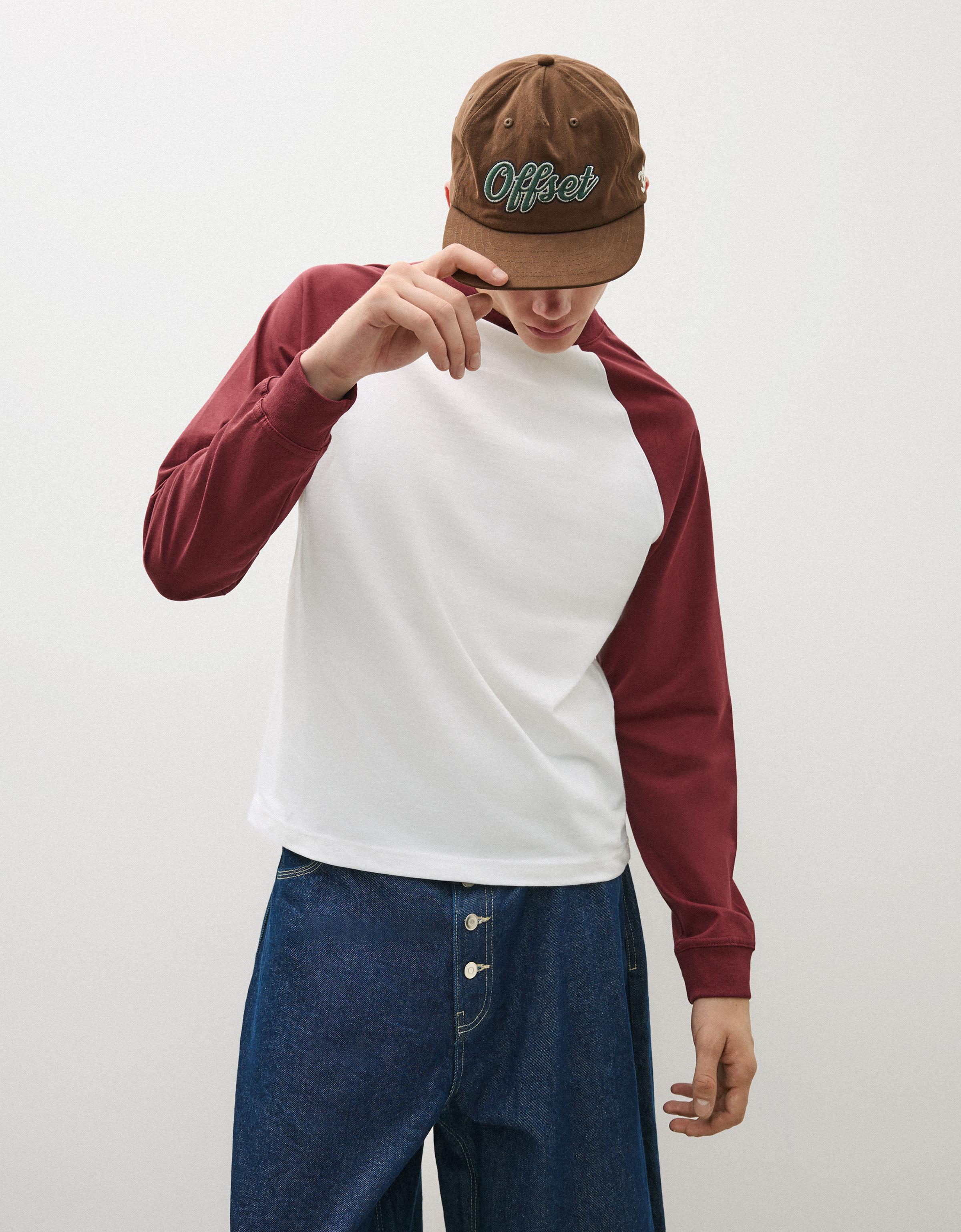 Long sleeve raglan T-shirt — Burgundy