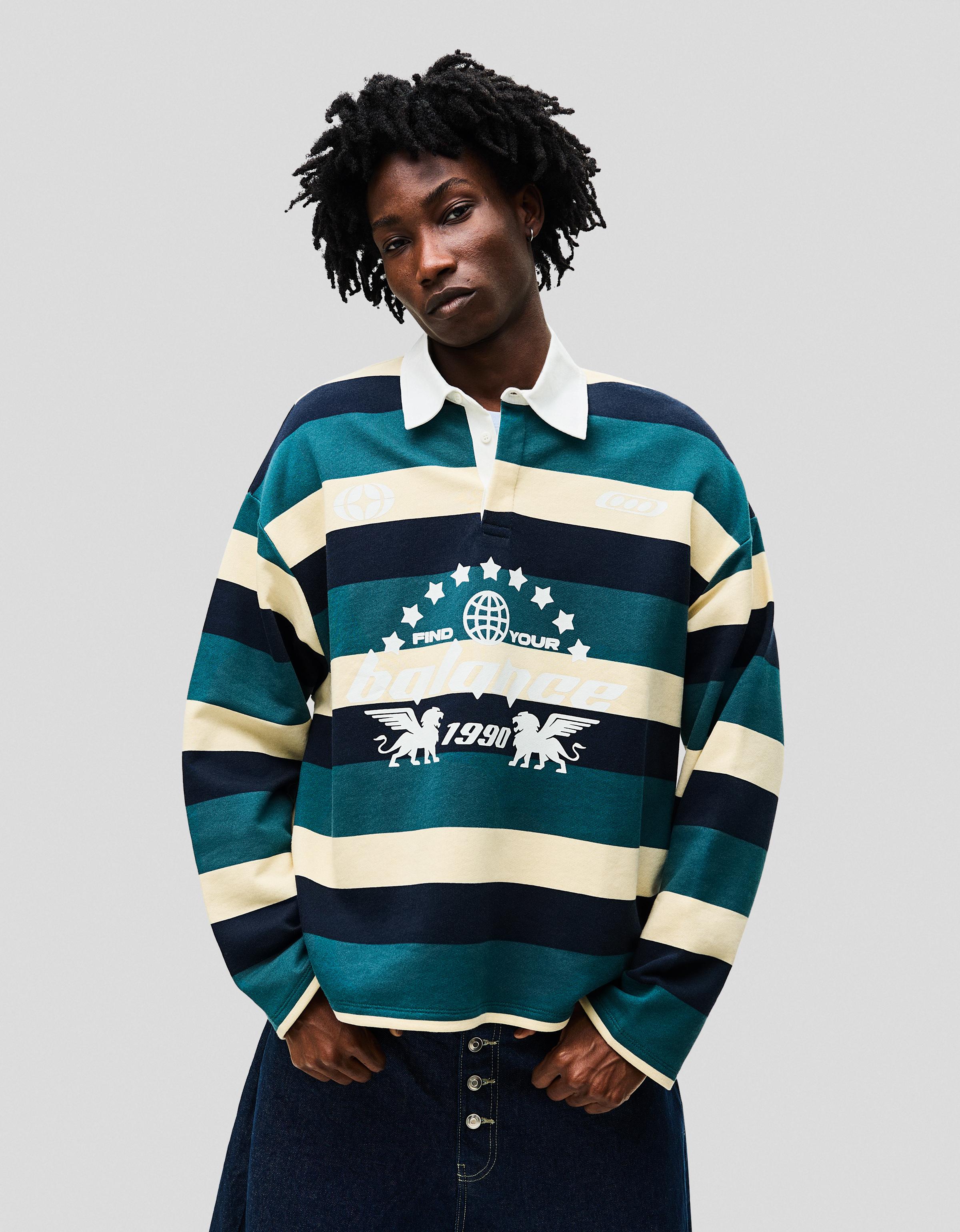 Bershka Polo Aus Plüsch Mit Print Herren Xs Grün