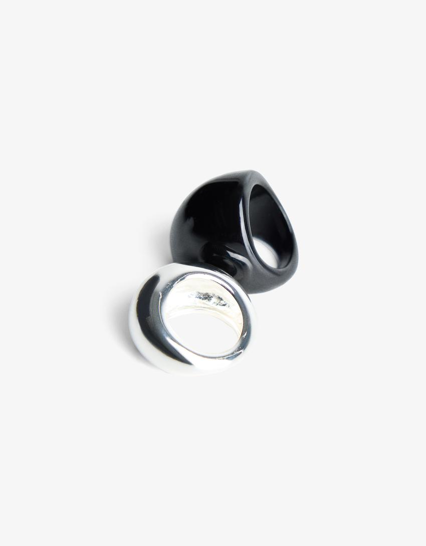 Lot de 2 bagues-Noir
