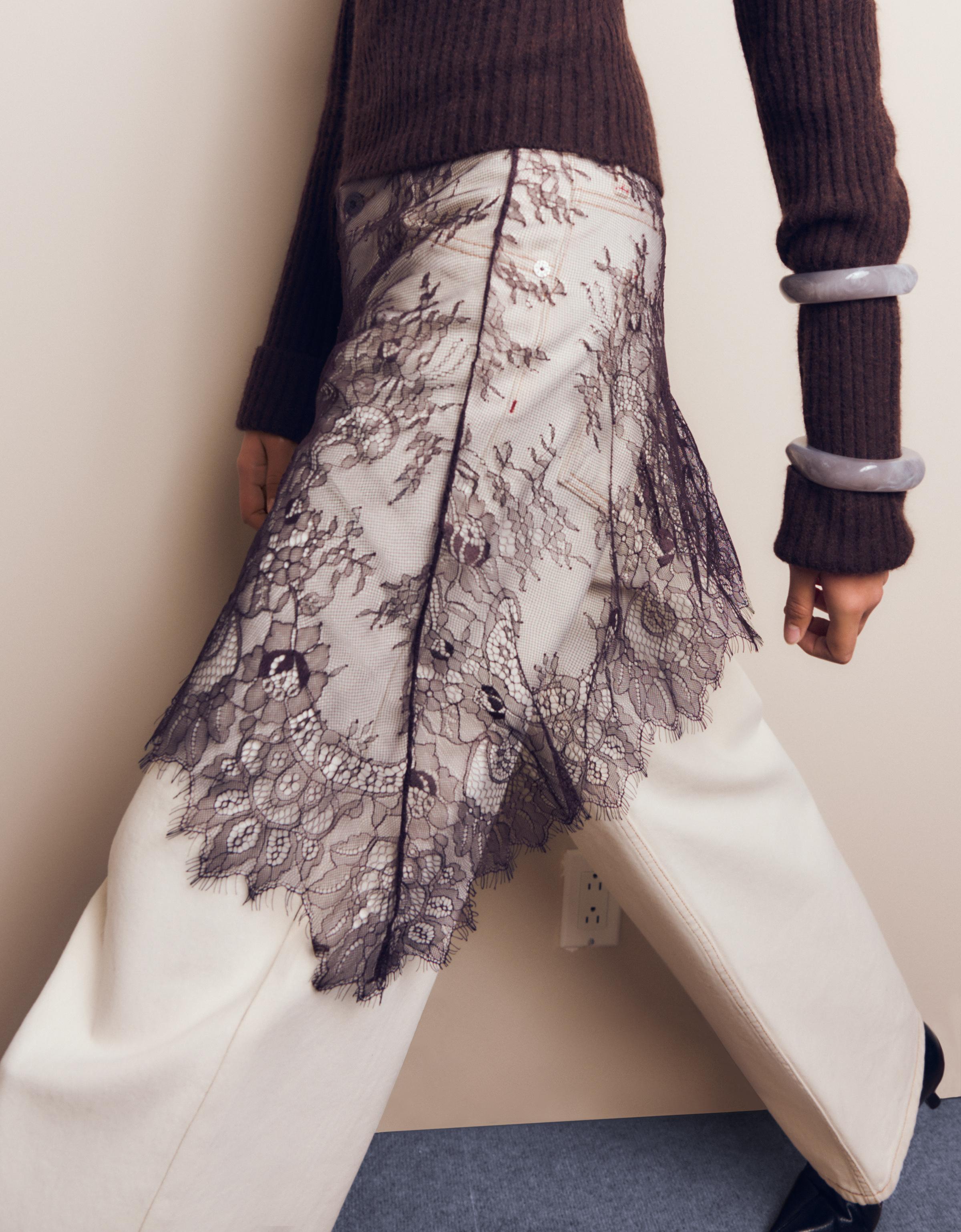 Bershka Pareo-Rock Aus Spitze Damen Braun