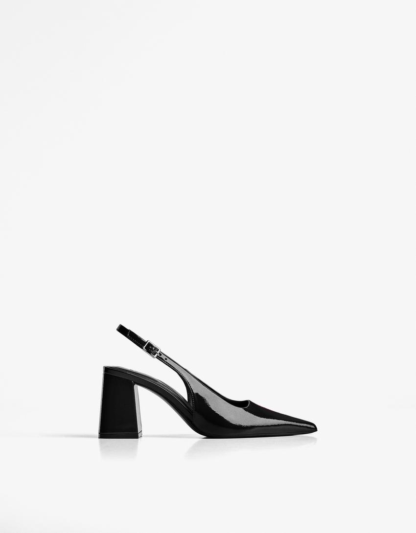 Chaussures à talon large type mules-Noir-0