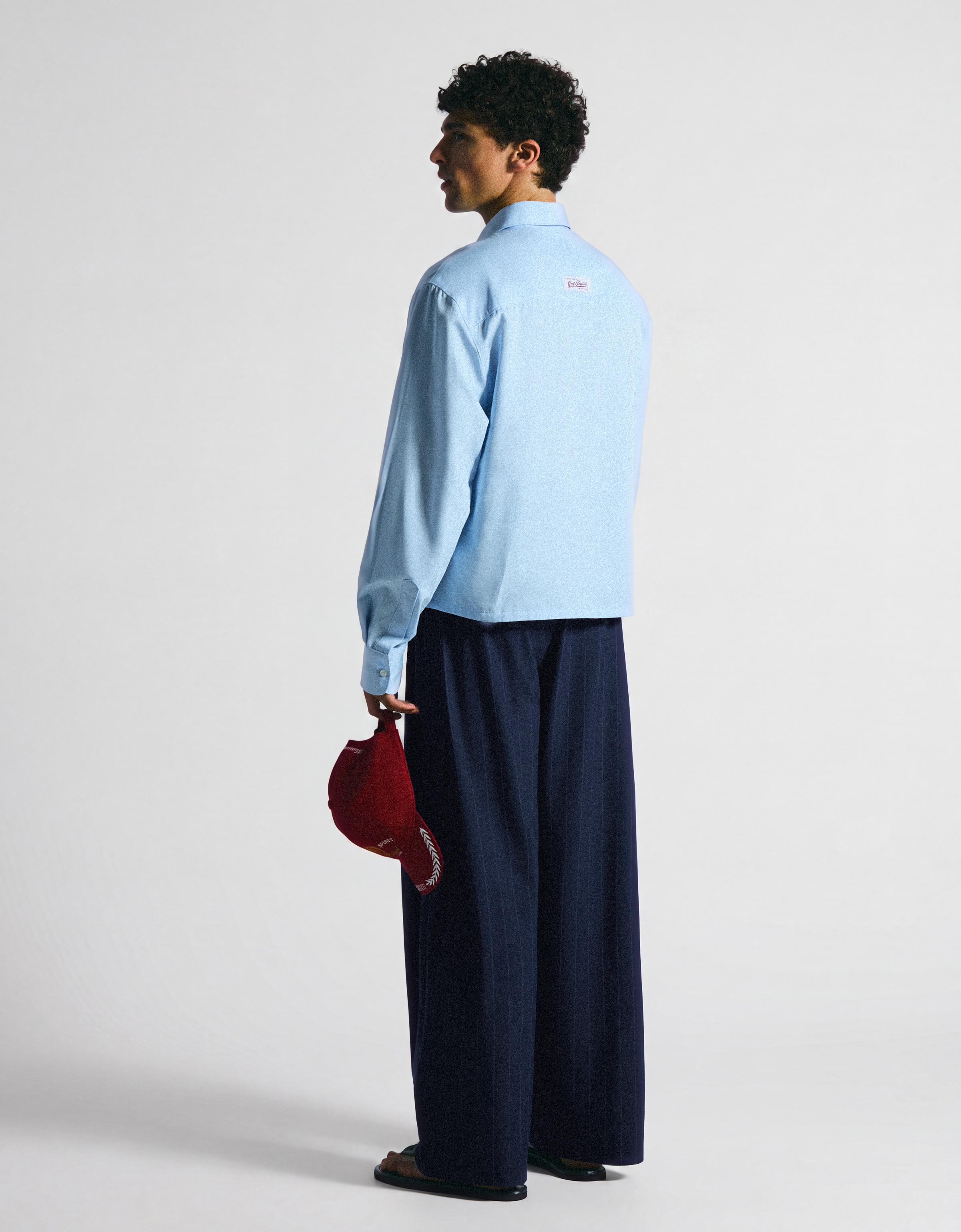 Super baggy pinstripe darted trousers — Navy