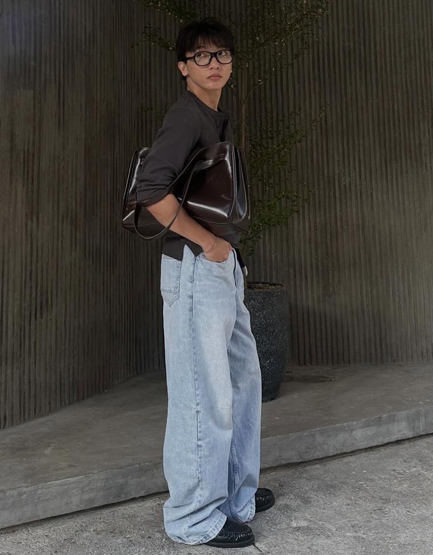 Super baggy jeans-Light blue