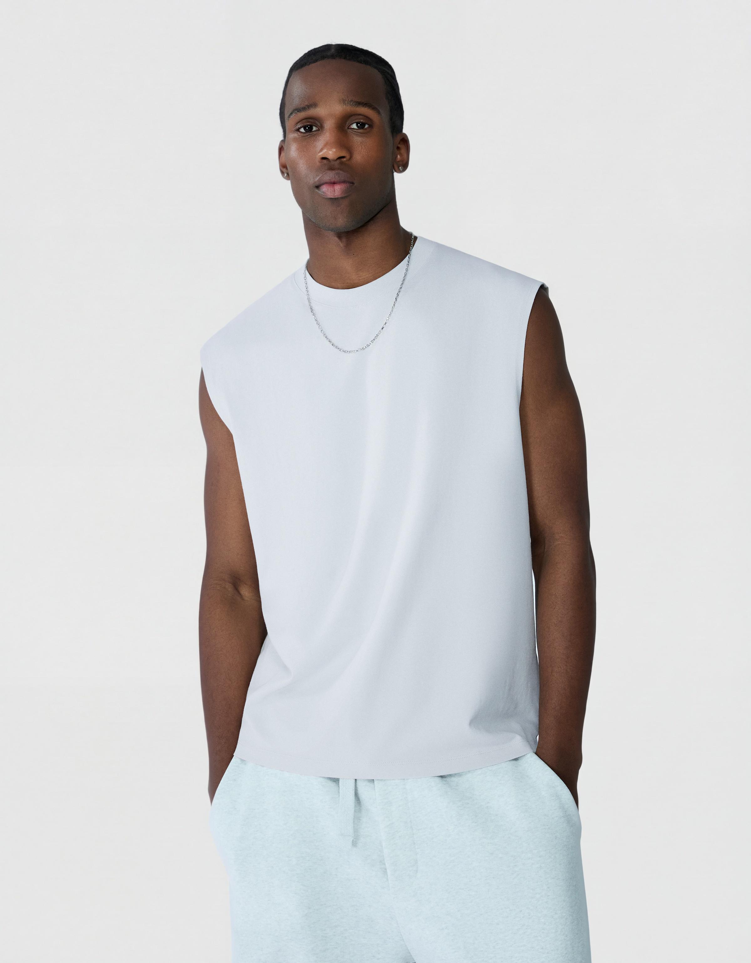 Sleeveless T-shirt — Stone