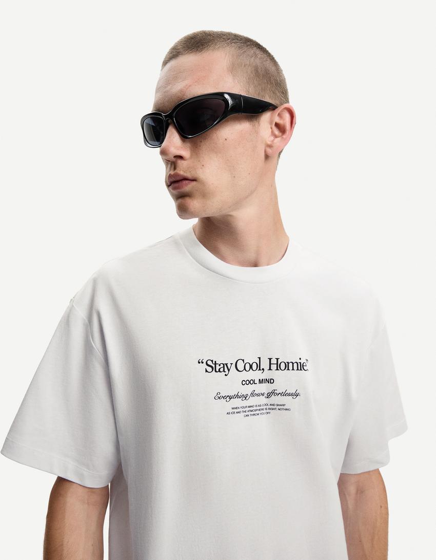 Camiseta manga corta oversize print