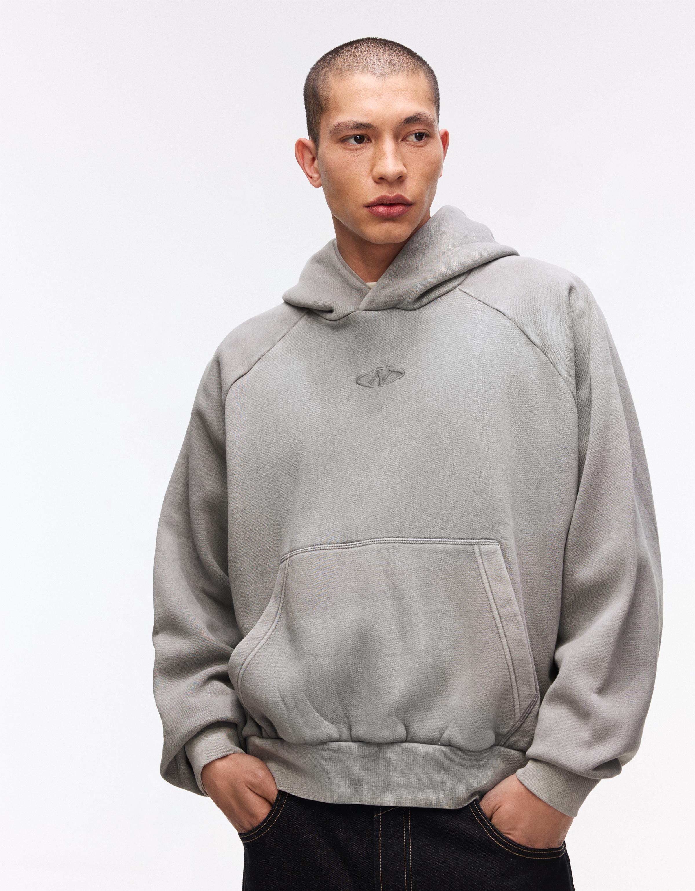 Bershka Boxy-Hoodie Herren Xl Grau