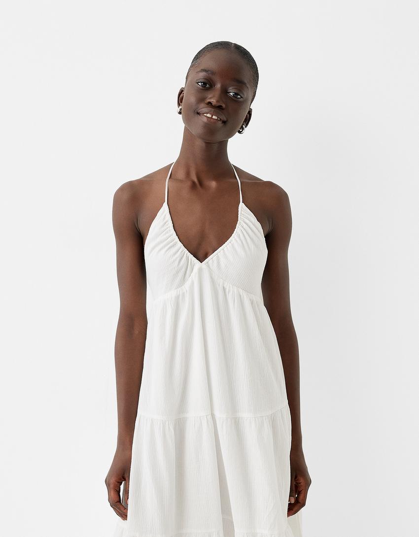 فستان ميدي بكشكش-أبيض-1