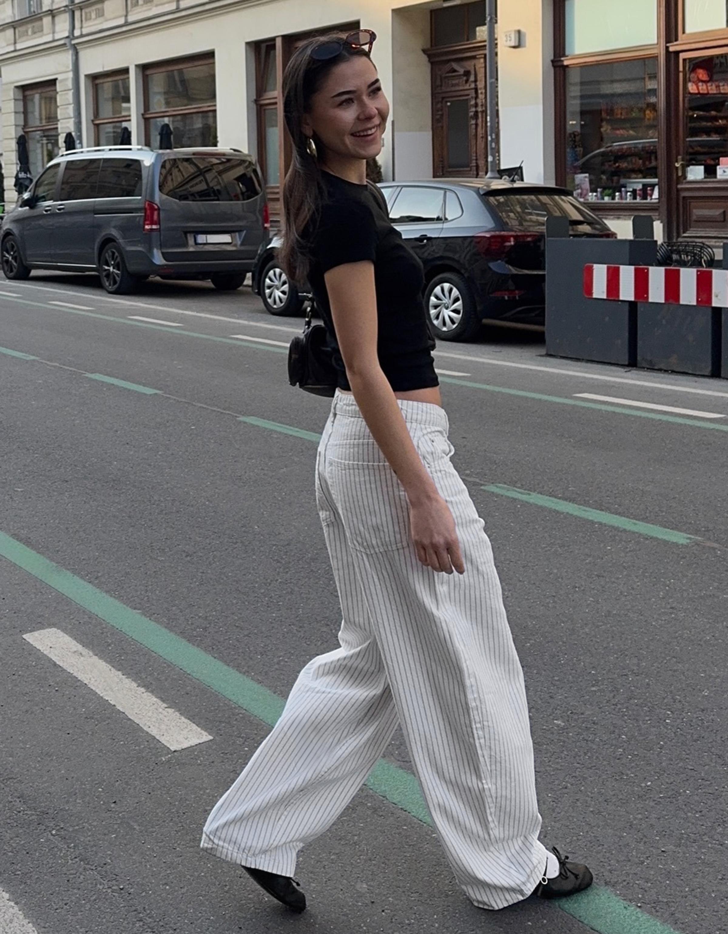 Çizgili balloon fit pantolon - Görsel 43