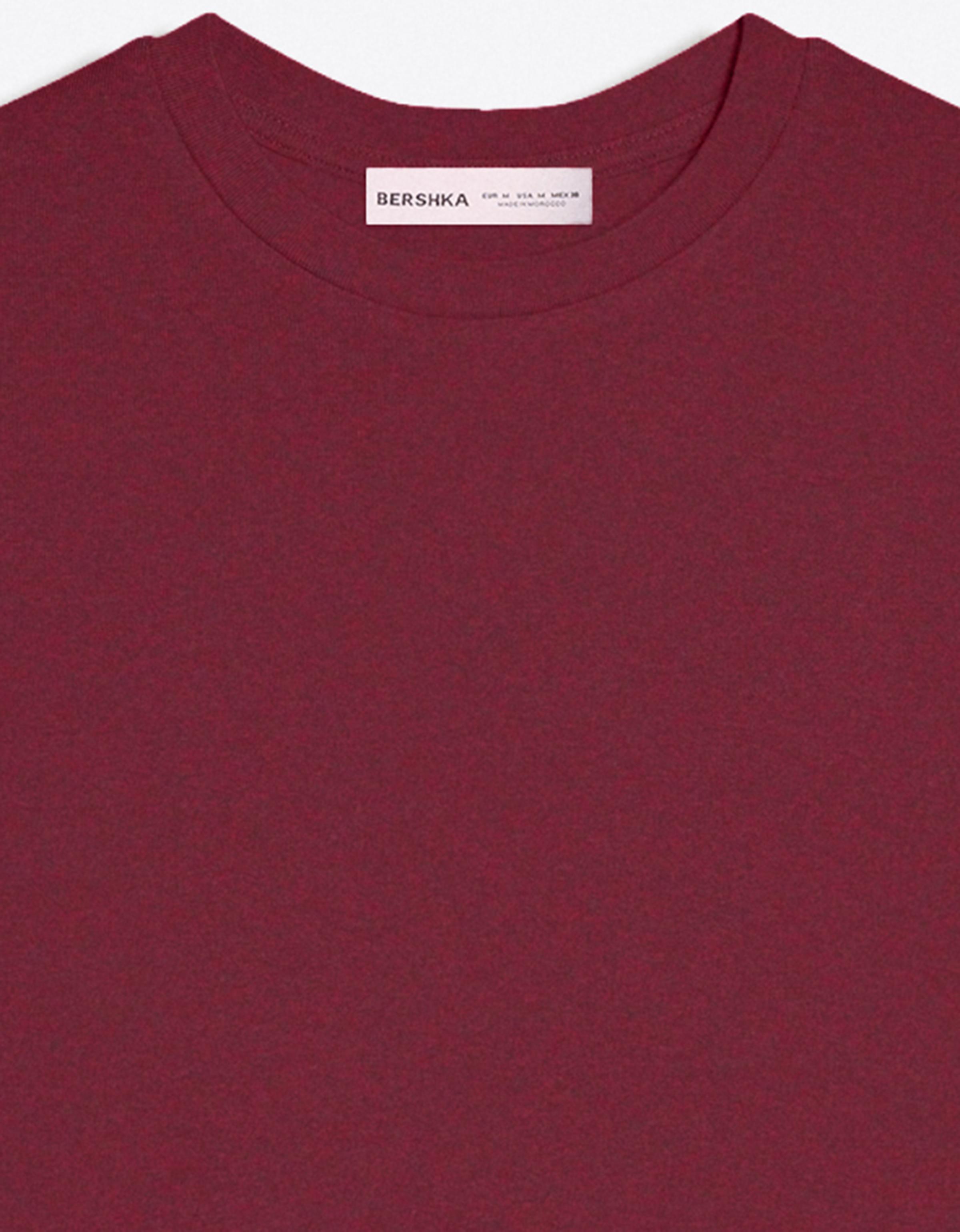 Short sleeve round neck T-shirt — Burgundy