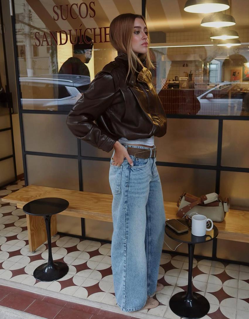 Boyfriend jeans met lage taille-Gewassen blauw