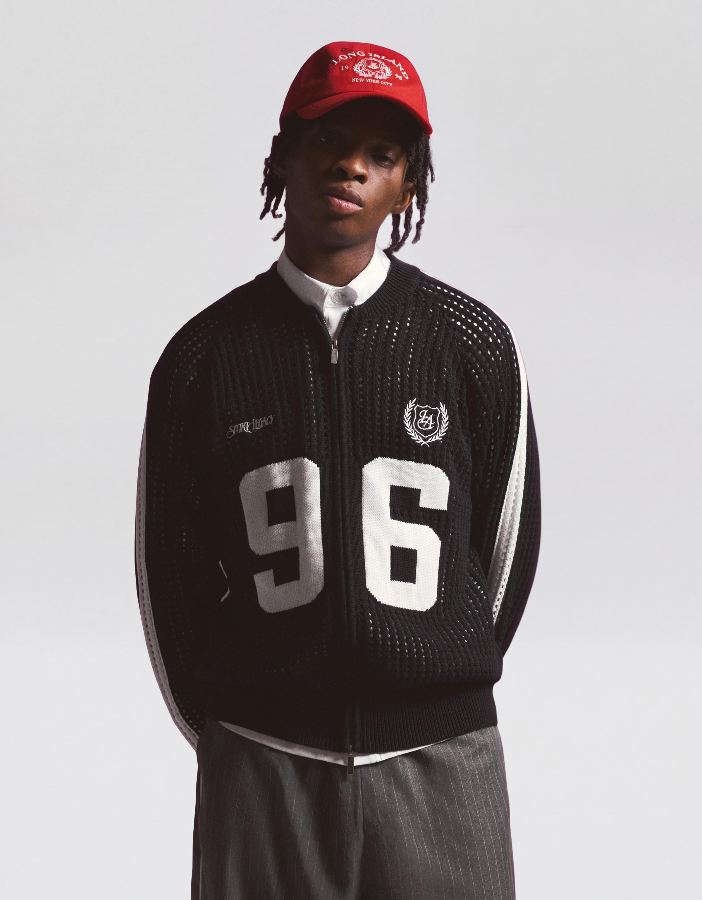Retro mesh zip-up jacket — Black