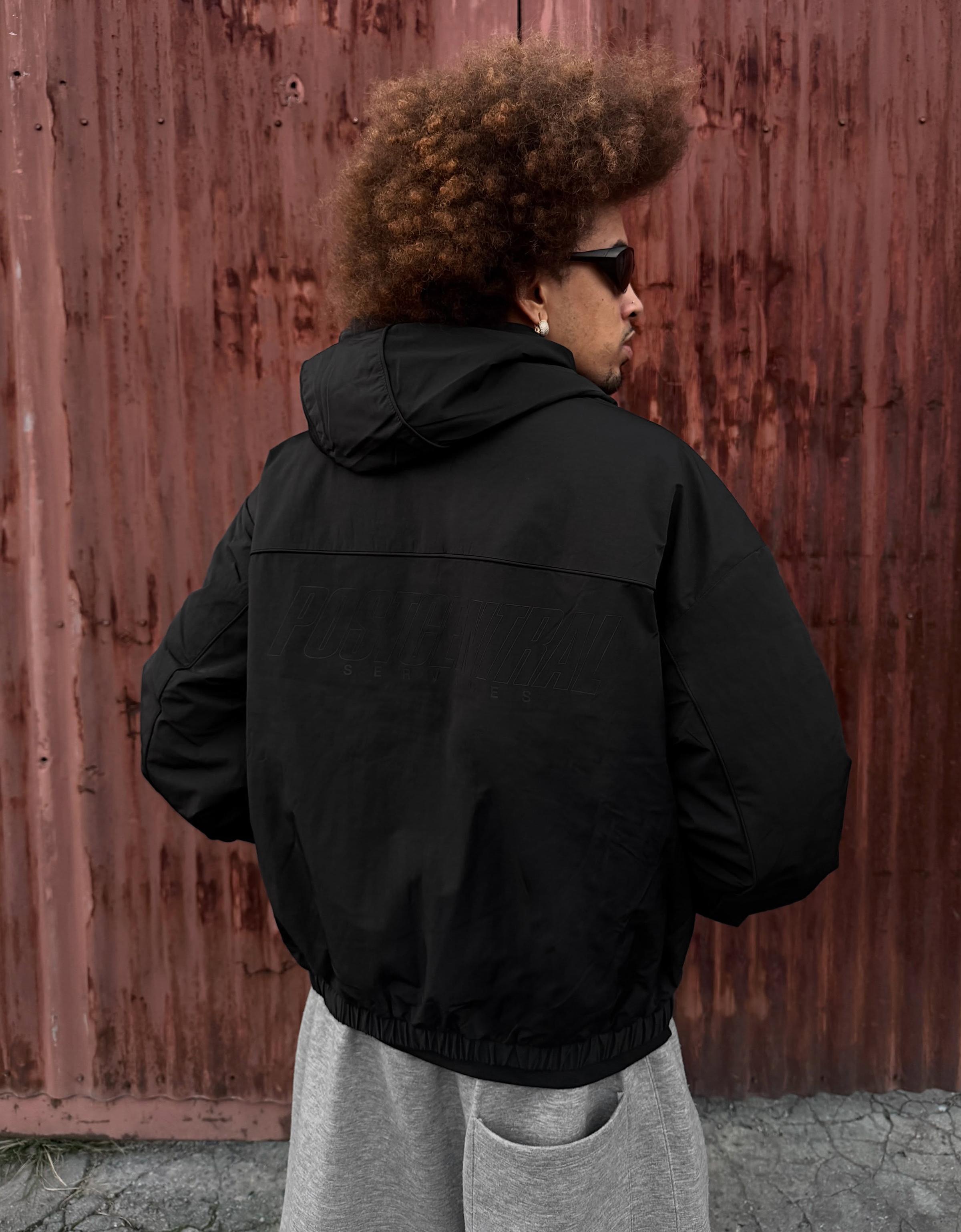 Technical hooded jacket — Black