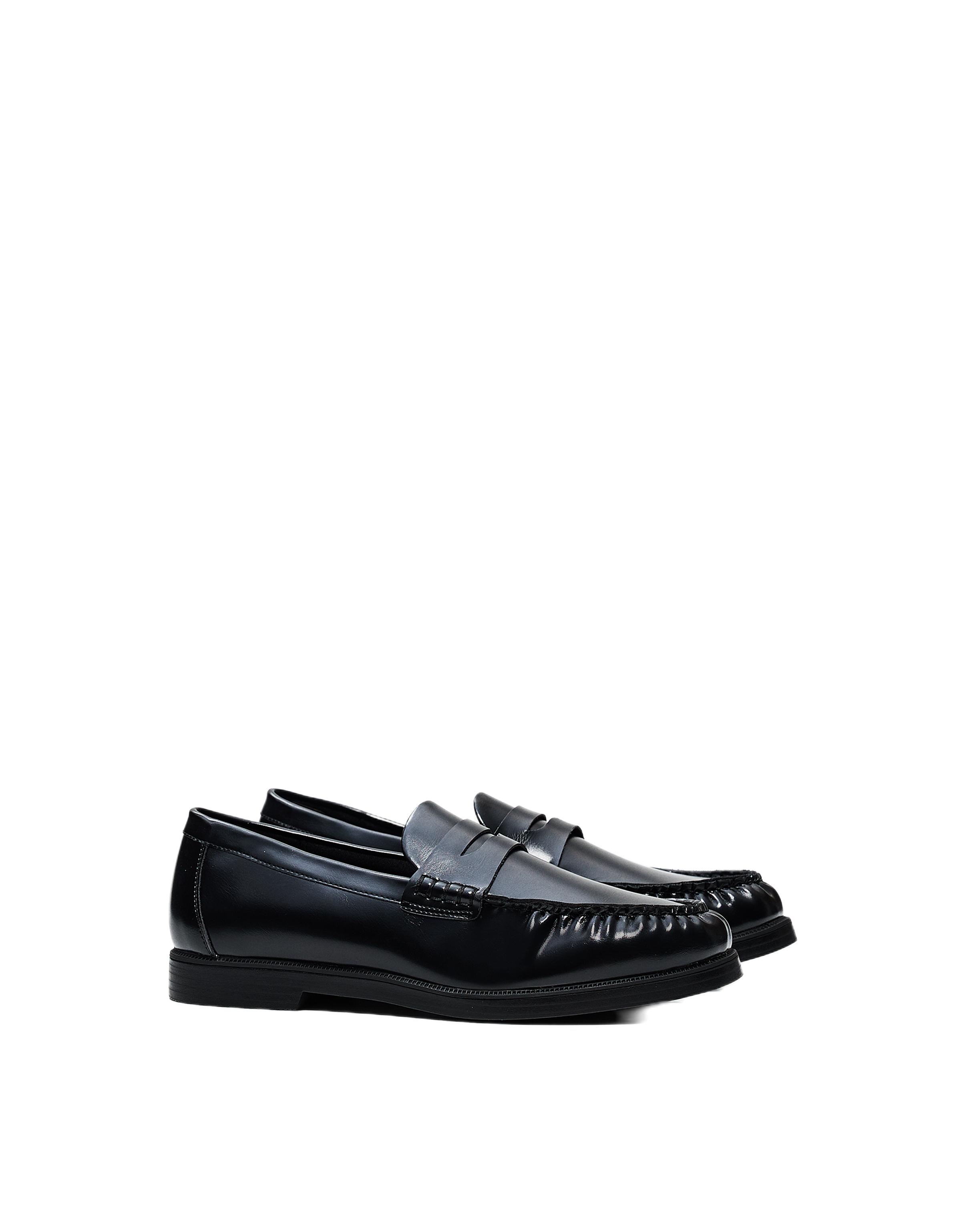 Ruched loafers — BLACK