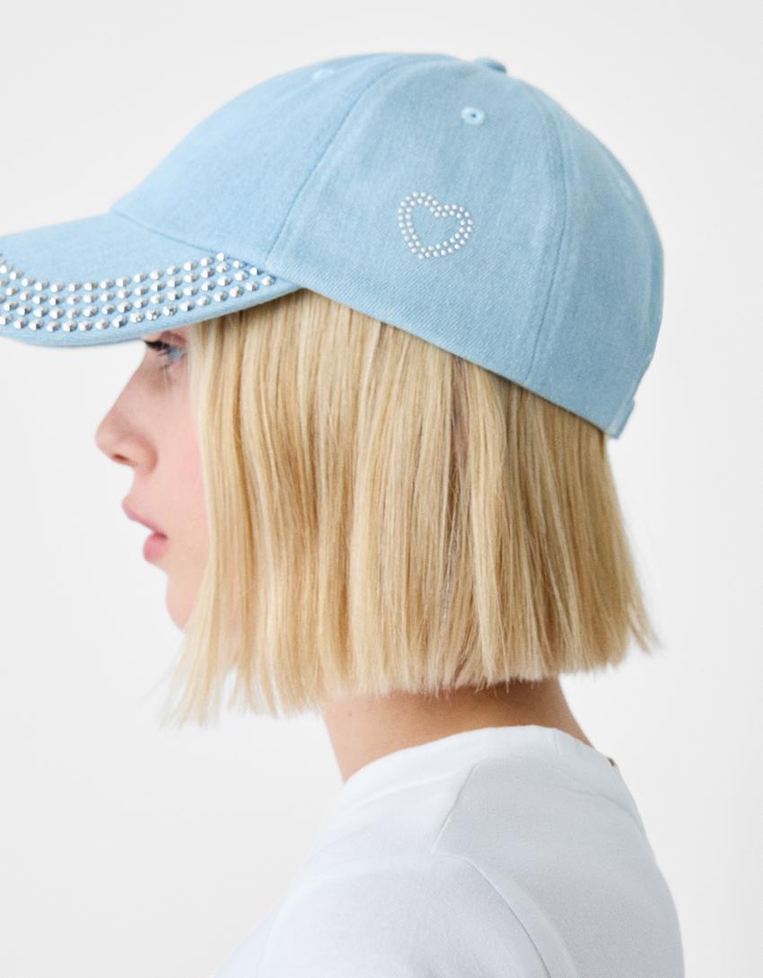 كاب دنيم بأحجار الراين-أزرق-1