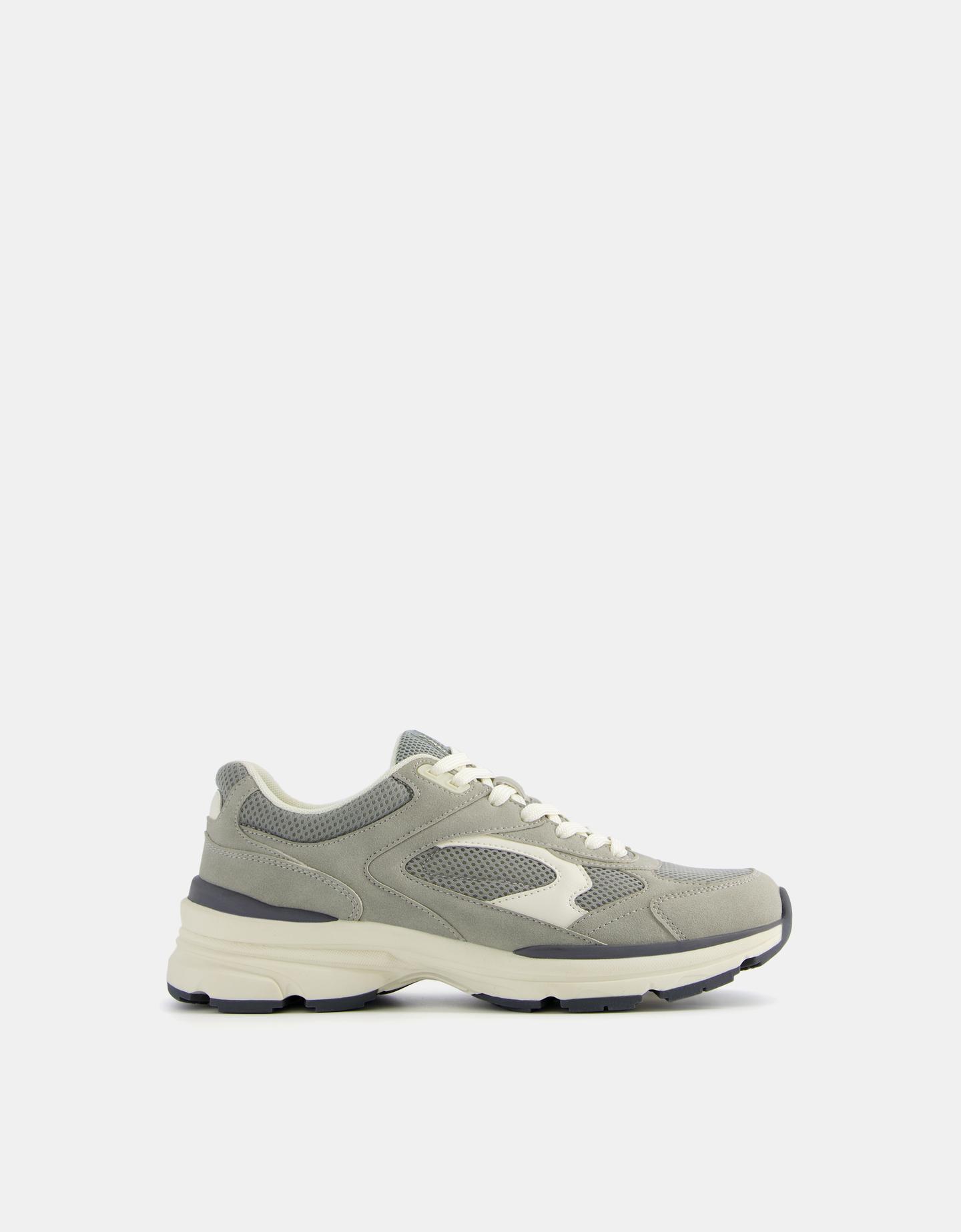 Bershka Kombinierte Sneaker Mit Netzstoff Damen 38 Grau