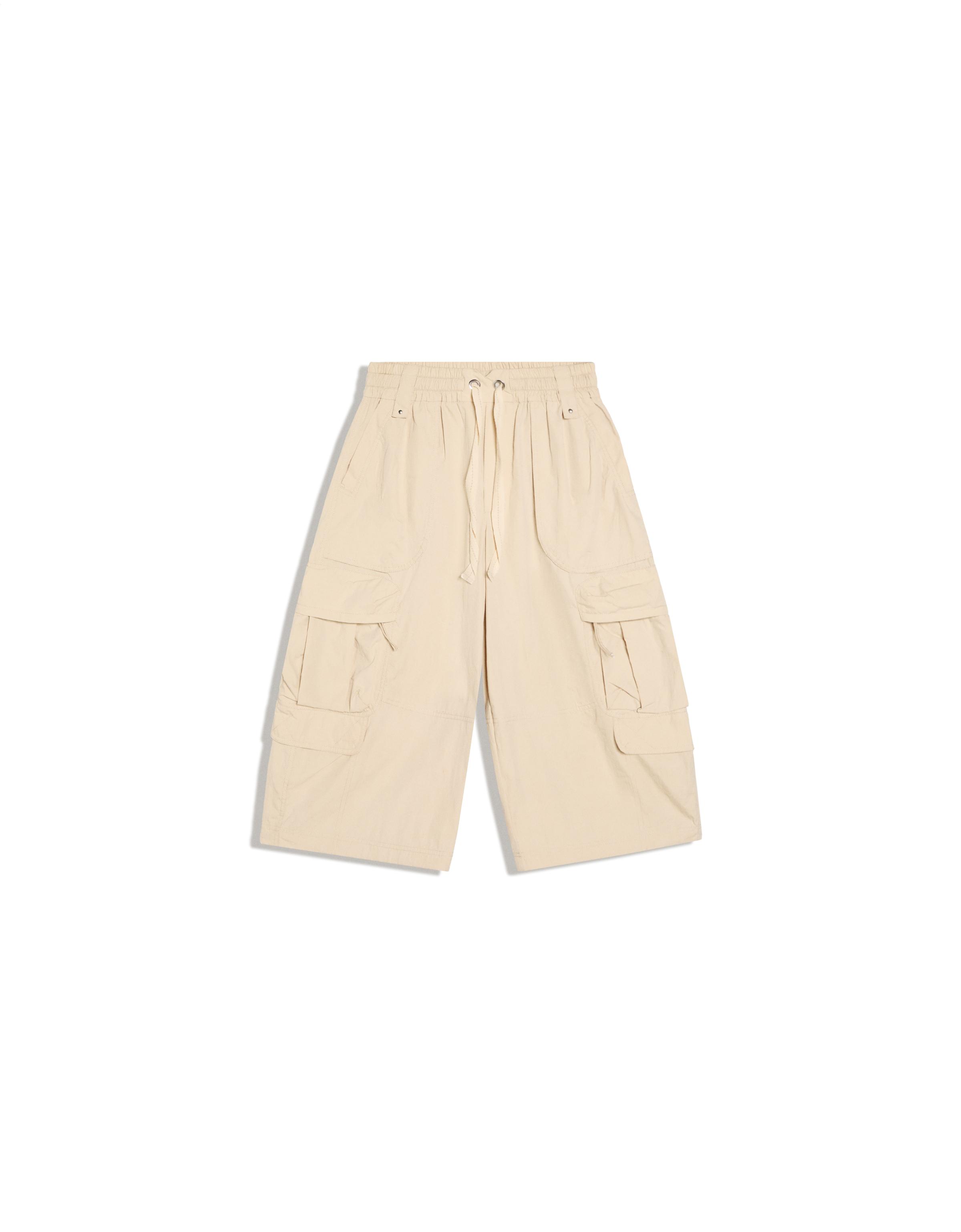 MARINA SENA technical cargo jort Bermuda shorts — Beige