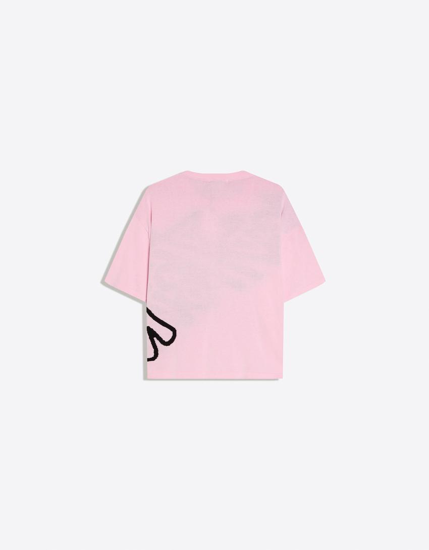 Camiseta manga corta print-Rosa