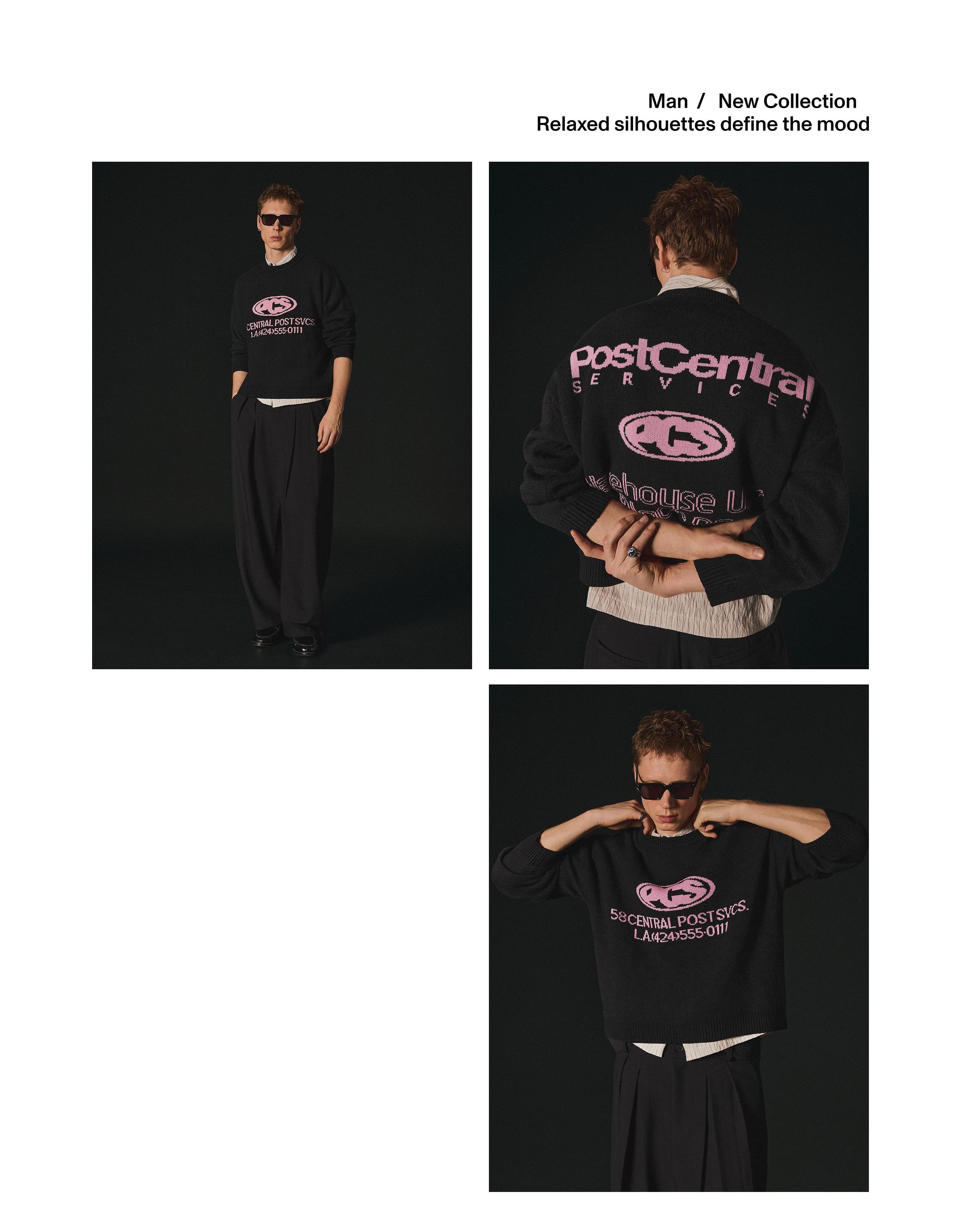 Jacquard knit jumper — Black