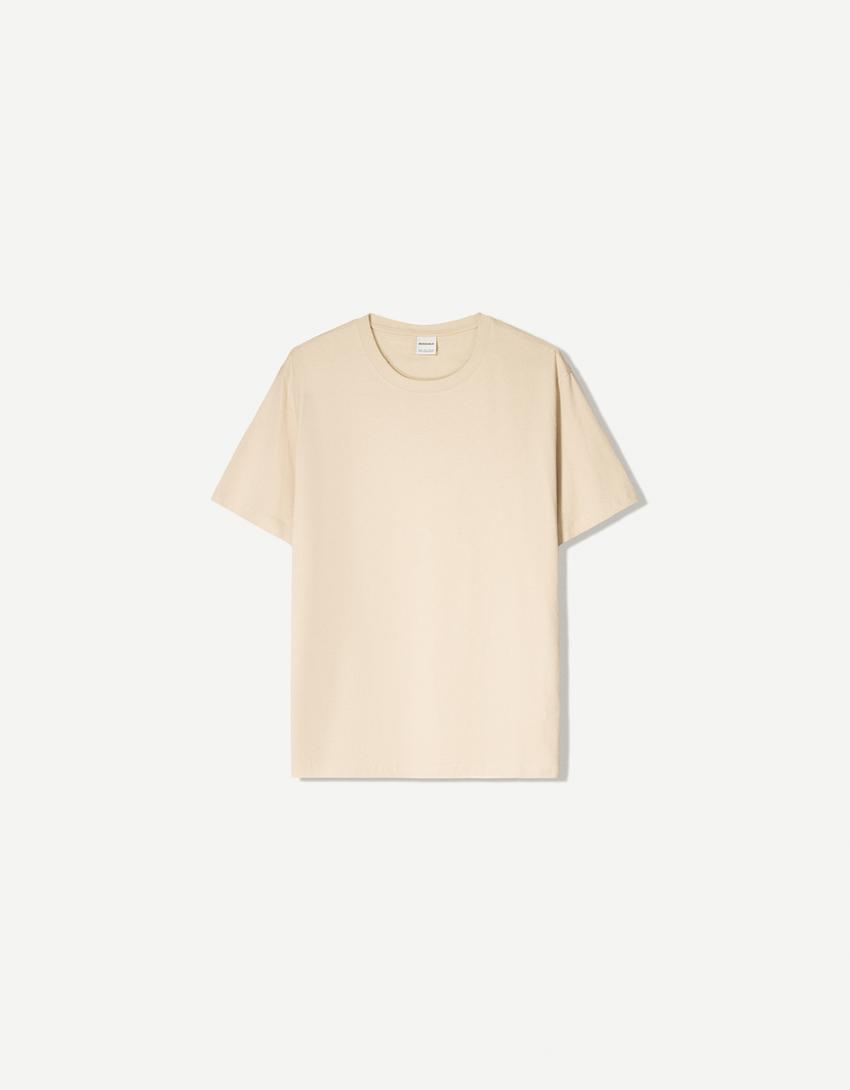 Basic short-sleeved T-shirt-Sand-4
