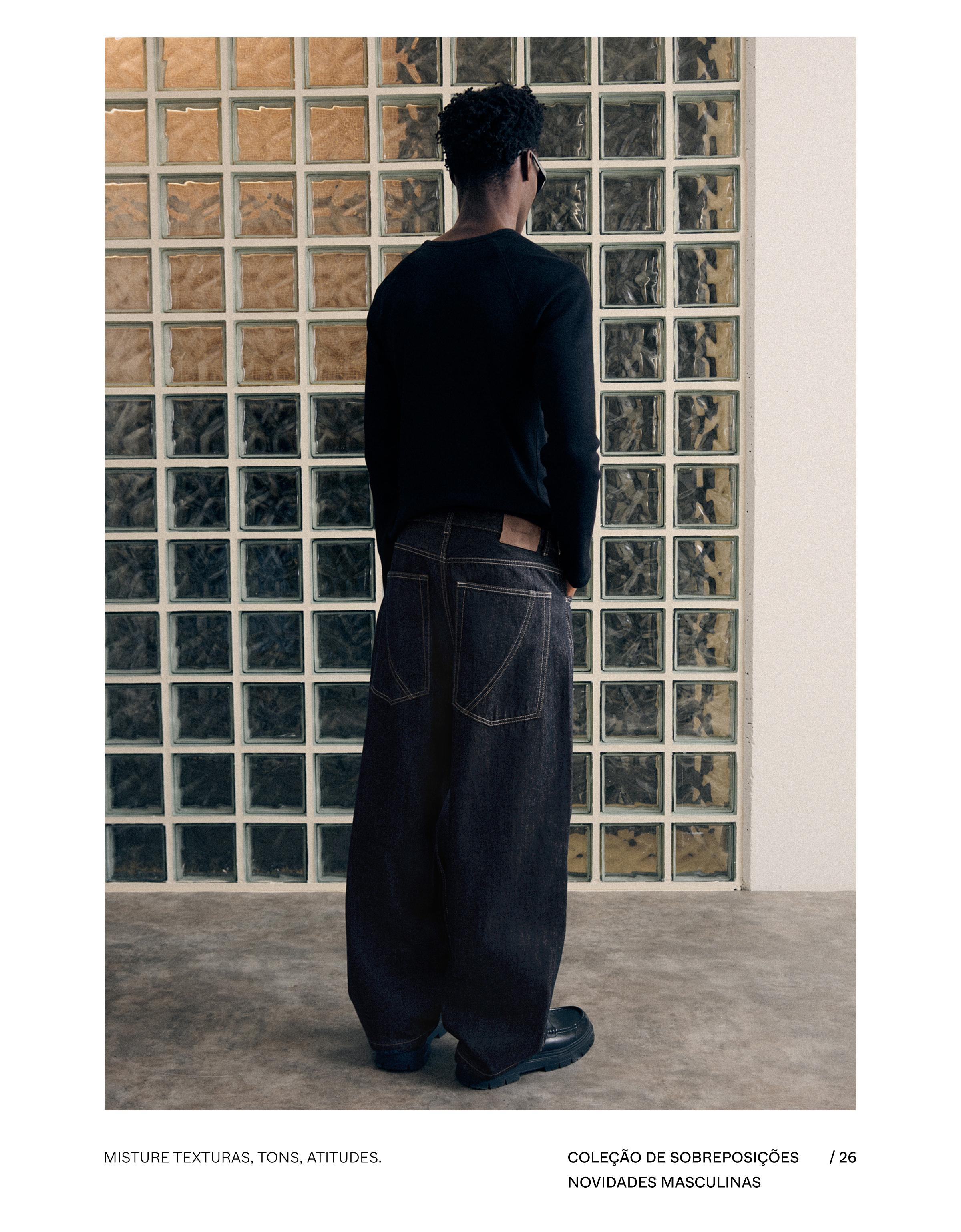 Balloon jeans with seam detail — Navy