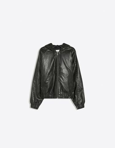 Studded faux leather jacket — Dark grey 5
