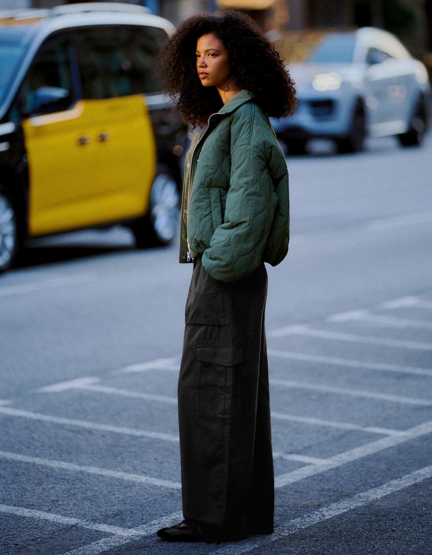 Parachute cargo trousers-Black