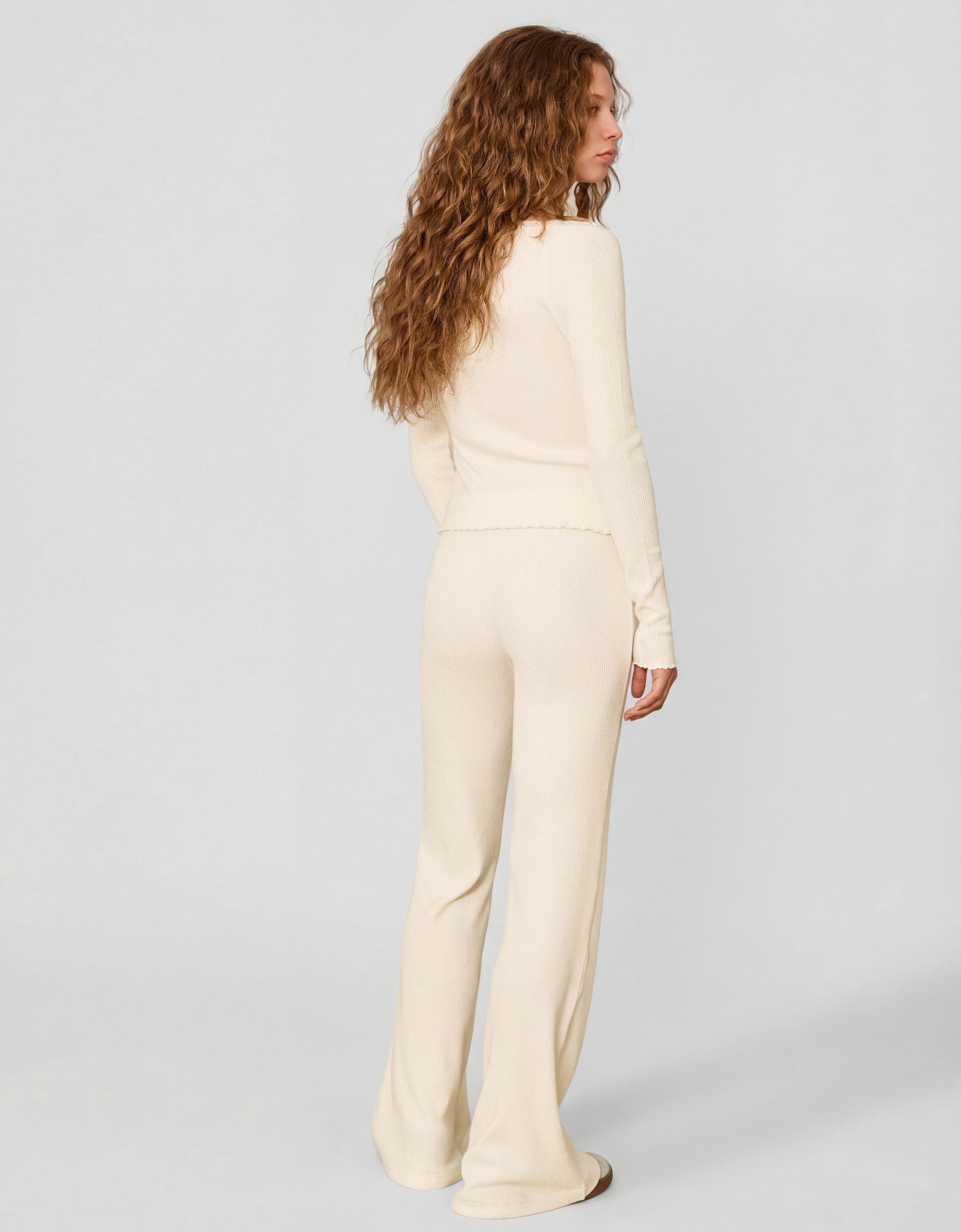 Yumuşak dokulu flare fit pantolon - Görsel 56