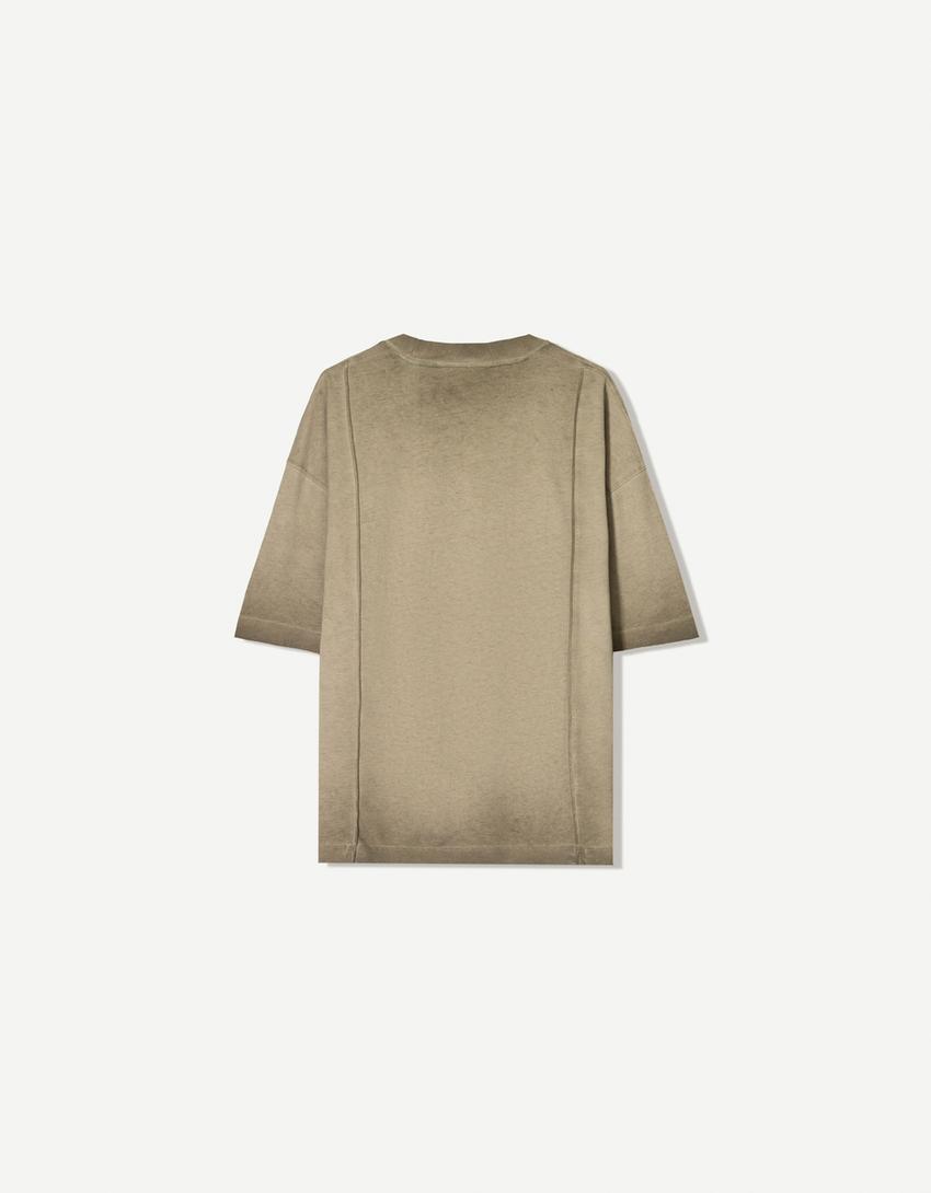 Long sleeve boxy fit T-shirt-Green-5