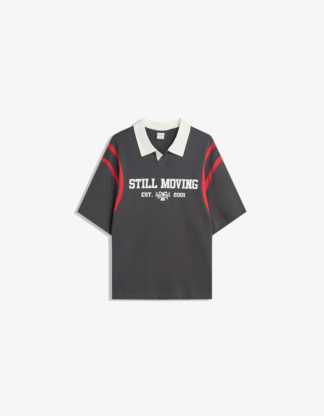 Printed short sleeve polo shirt