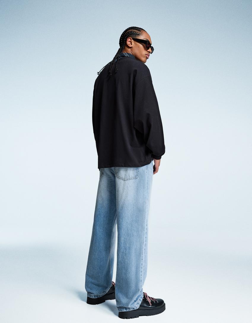 Jeans baggy-Azul lavado