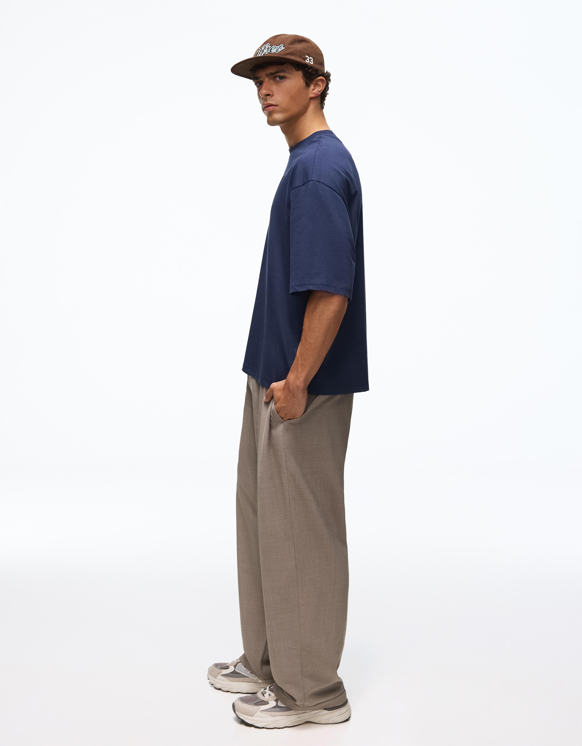 Bershka Tailored fit baggy pantolon görsel 3