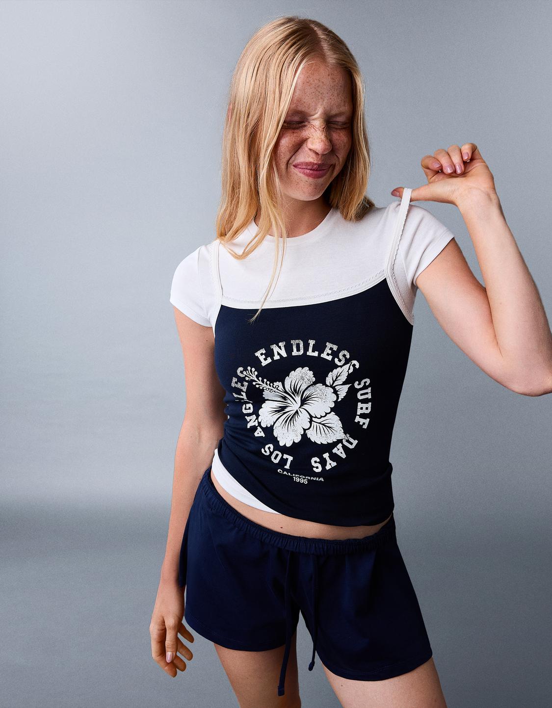 Printed strappy top