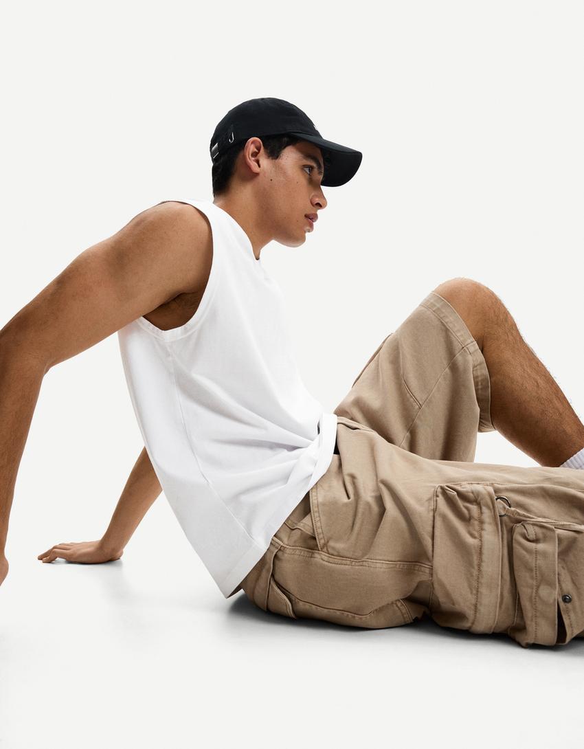 Camiseta sin mangas-Blanco