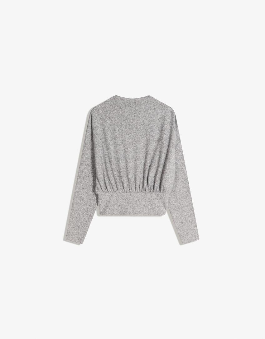 Mock neck jumper-Grey