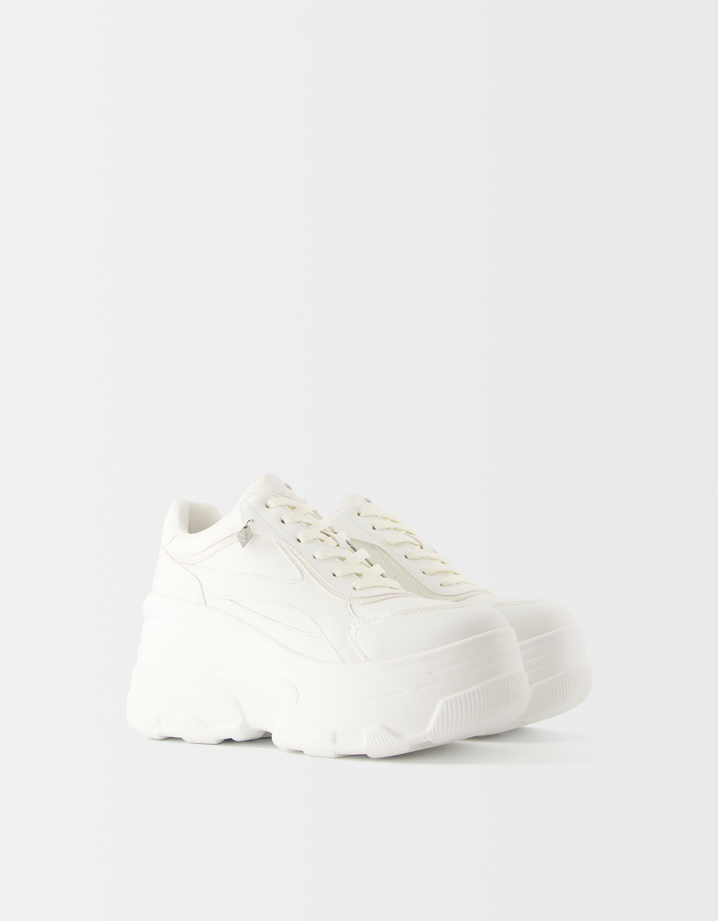 Bershka Zapatillas Plataforma Xl Mujer 41 Blanco