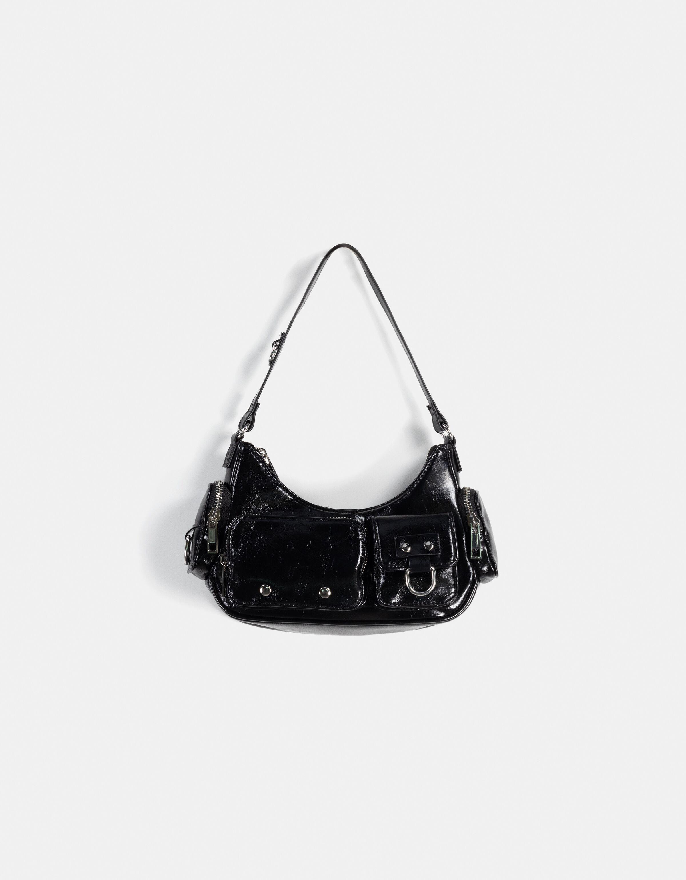 Multi-pocket shoulder bag — Black