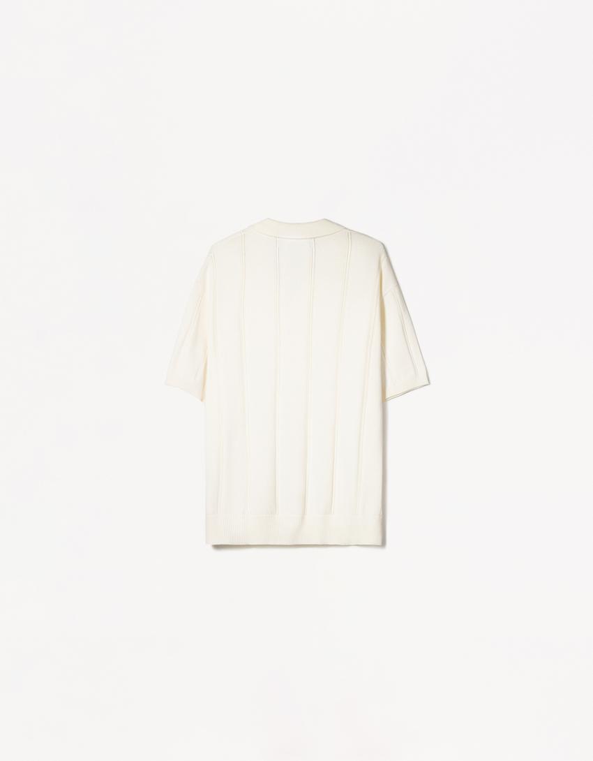 Polo maniche corte strutturata-Bianco Roto