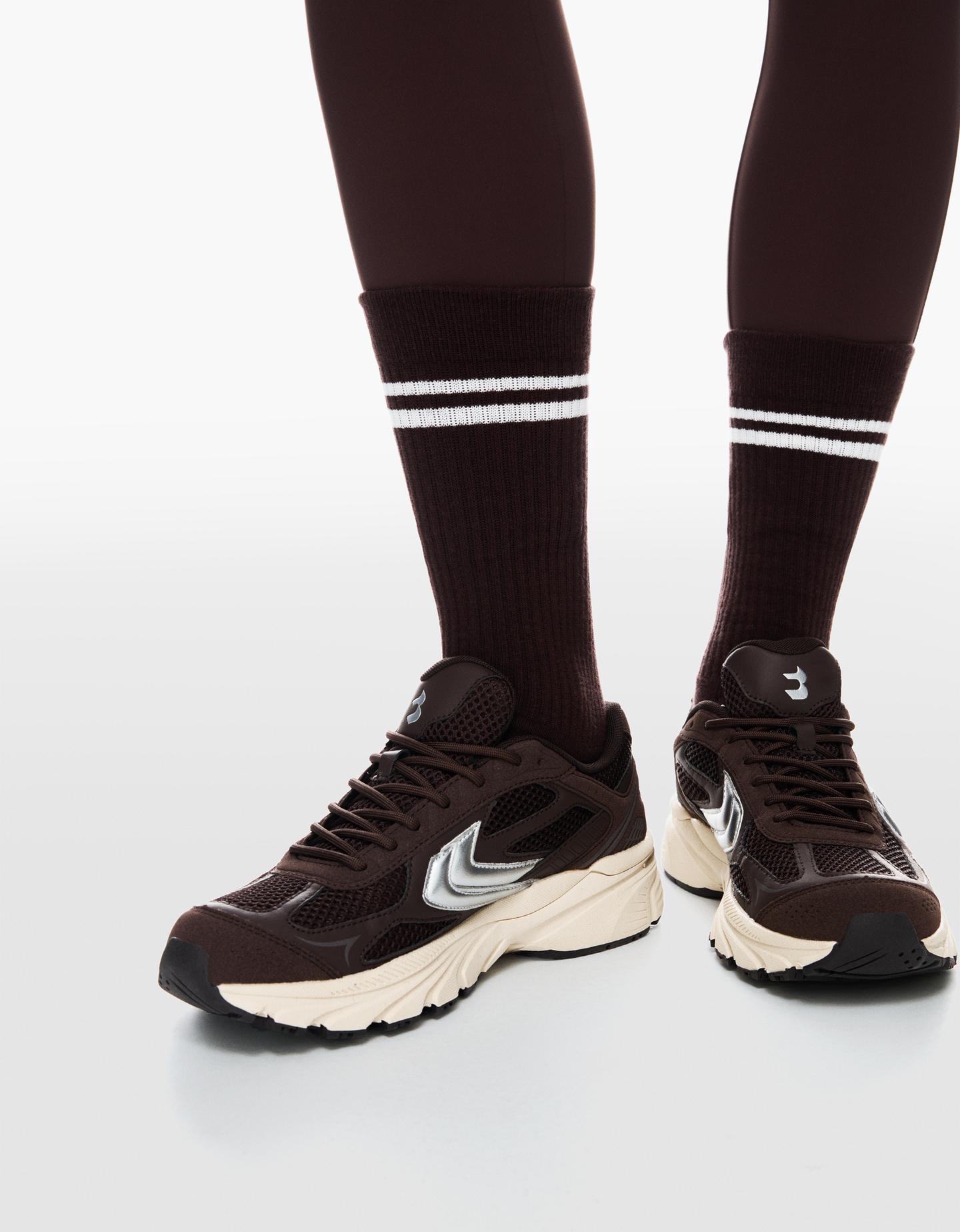 Bershka dwupak skarpetek brązowy