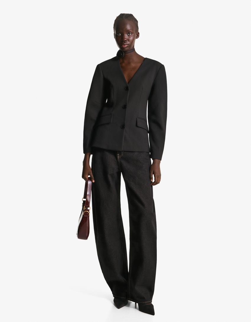 Fitted blazer-Black
