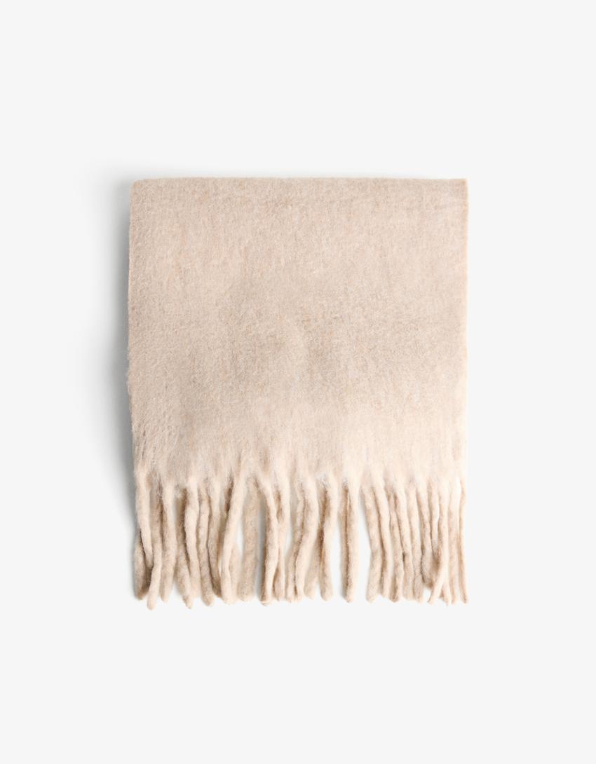Solid-coloured scarf-Sand
