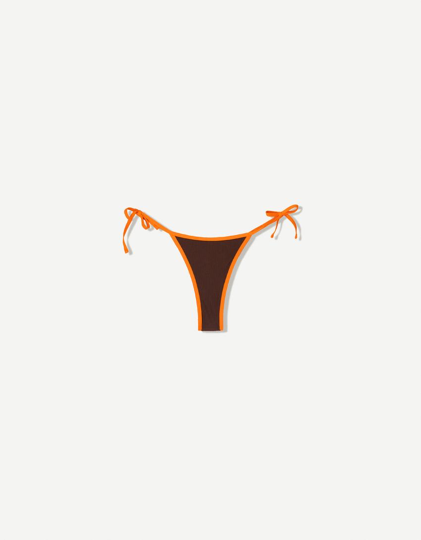 Braguita bikini contraste-Marrón-0